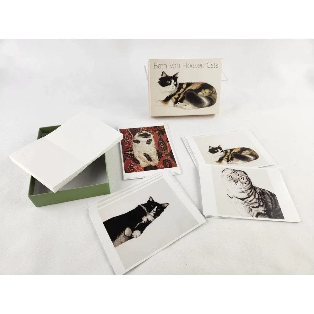 Beth Van Hoesen Cats Note Card Boxed Set Famous Art Prints Cat 4  Designs Boots